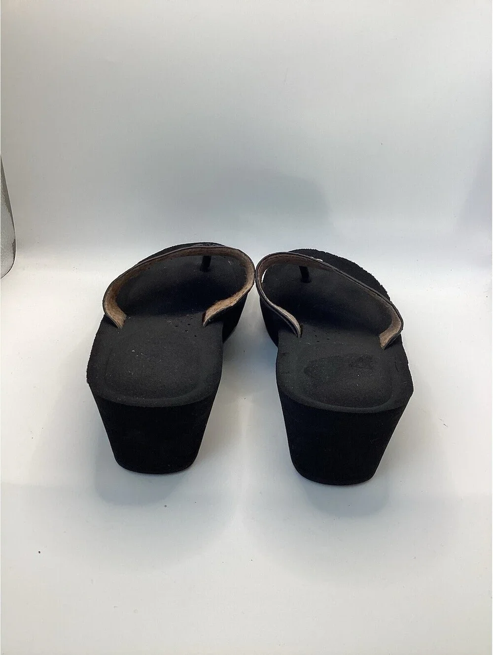 Coach Janice A00964 Black Wedge Thong Flip Flop Sandals Women's 7.5 EUC